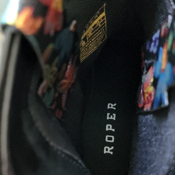 🥳🎉 HOST PICK 🥳🎉Roper Ingrid cowboy Floral black  boots Western Sz 8.5 NWT - Picture 6 of 11